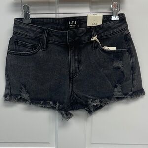 L.T.J Demin Shorts in Acid Black
